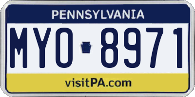 PA license plate MYO8971