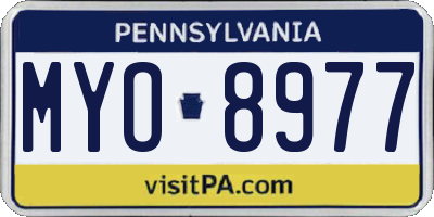 PA license plate MYO8977