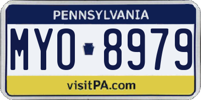 PA license plate MYO8979