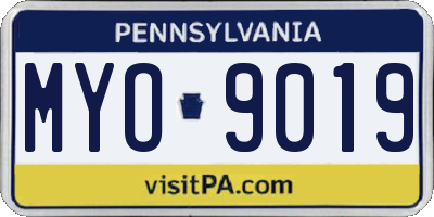PA license plate MYO9019