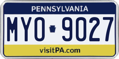 PA license plate MYO9027