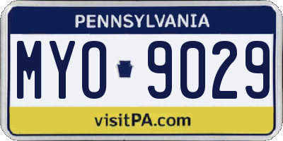 PA license plate MYO9029