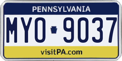 PA license plate MYO9037