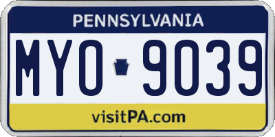 PA license plate MYO9039