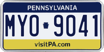 PA license plate MYO9041