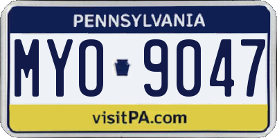 PA license plate MYO9047