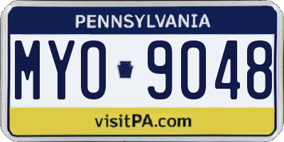 PA license plate MYO9048