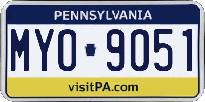 PA license plate MYO9051