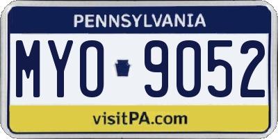 PA license plate MYO9052
