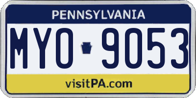 PA license plate MYO9053