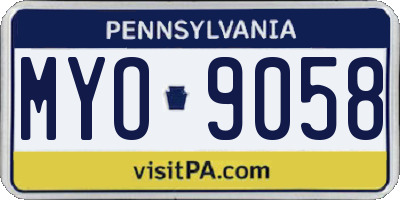 PA license plate MYO9058
