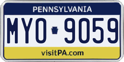 PA license plate MYO9059