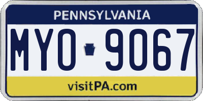PA license plate MYO9067