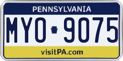 PA license plate MYO9075