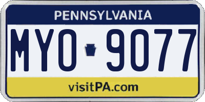 PA license plate MYO9077
