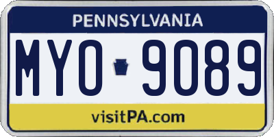 PA license plate MYO9089