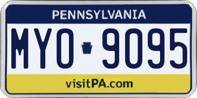 PA license plate MYO9095
