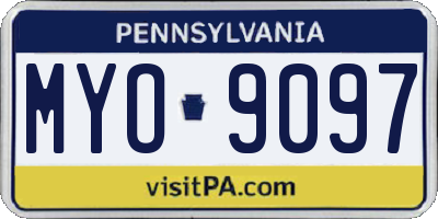 PA license plate MYO9097