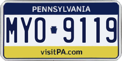 PA license plate MYO9119