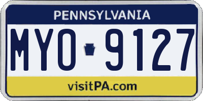 PA license plate MYO9127