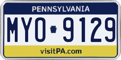 PA license plate MYO9129