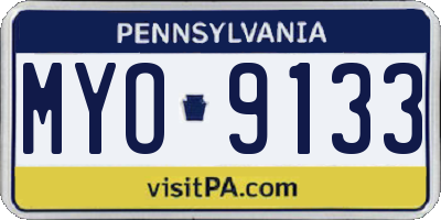 PA license plate MYO9133