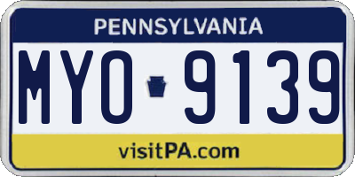 PA license plate MYO9139