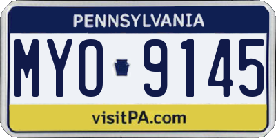 PA license plate MYO9145