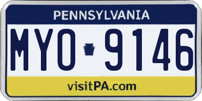 PA license plate MYO9146