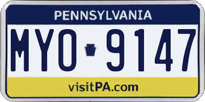 PA license plate MYO9147