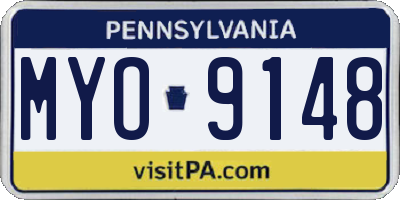 PA license plate MYO9148