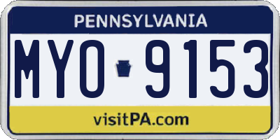 PA license plate MYO9153