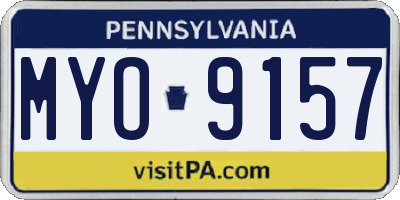 PA license plate MYO9157