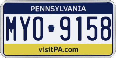 PA license plate MYO9158