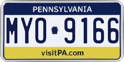 PA license plate MYO9166