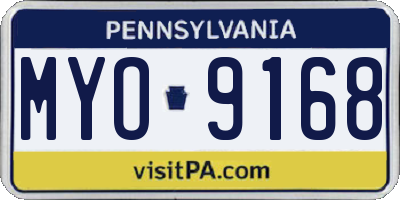 PA license plate MYO9168