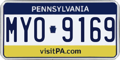 PA license plate MYO9169