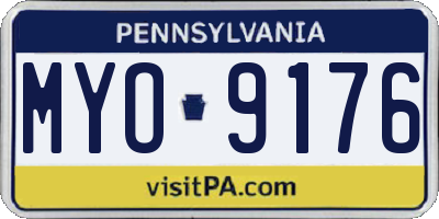 PA license plate MYO9176