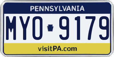 PA license plate MYO9179