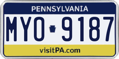 PA license plate MYO9187