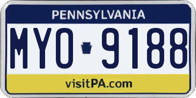 PA license plate MYO9188