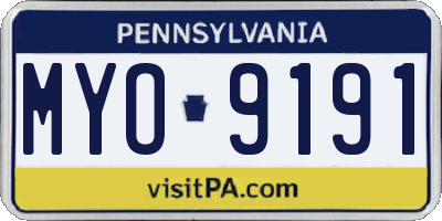 PA license plate MYO9191