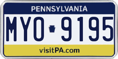 PA license plate MYO9195