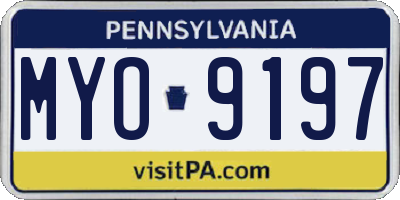 PA license plate MYO9197