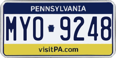 PA license plate MYO9248