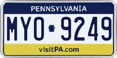 PA license plate MYO9249