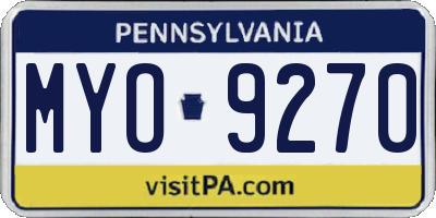 PA license plate MYO9270