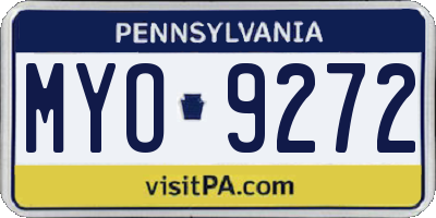 PA license plate MYO9272