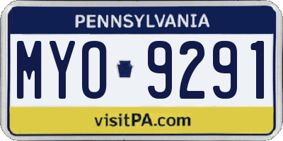PA license plate MYO9291
