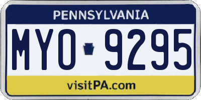 PA license plate MYO9295
